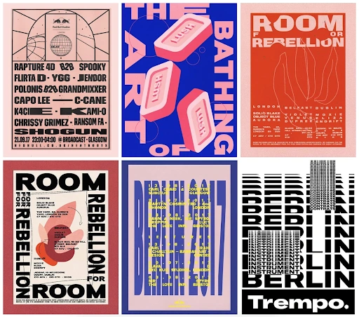 marketing agency flyers for brutalist design